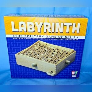 Labyrinth All Wood Board Game Marble Tilt Maze Strategy Balance Skill *COMPLETE*